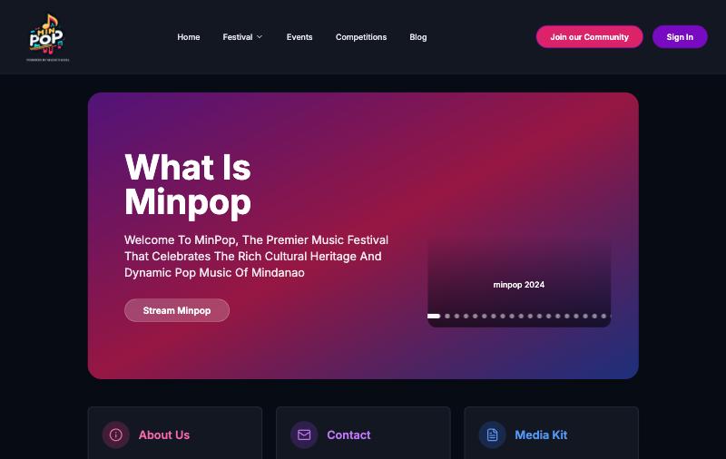 MinPop website