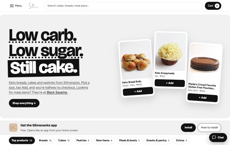 Slimsnacks website